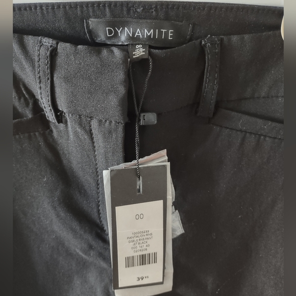 NWT Dynamite Black Straight Leg Dress Pants, size 00 - Picture 3 of 3